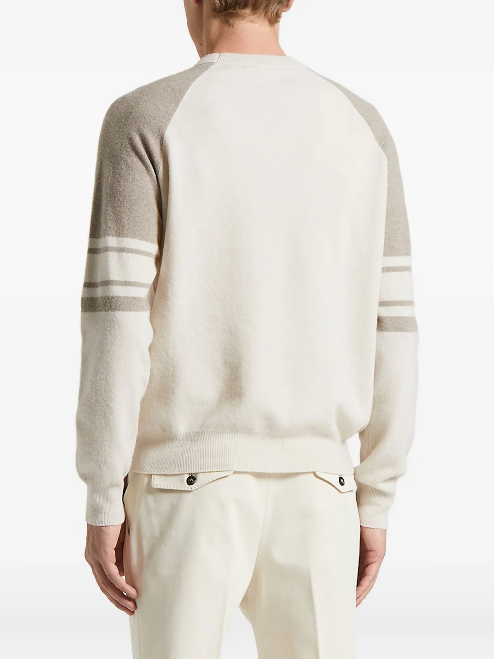 Peserico Gestreepte trui met raglan mouwen Beige