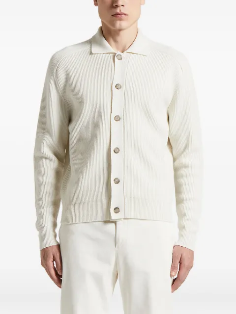 Peserico ribbed polo-neck cardigan