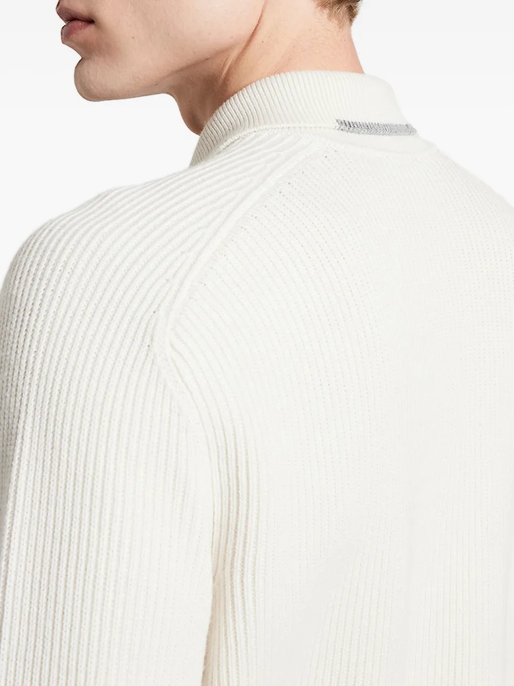 Peserico Geribbeld vest met polokraag Wit