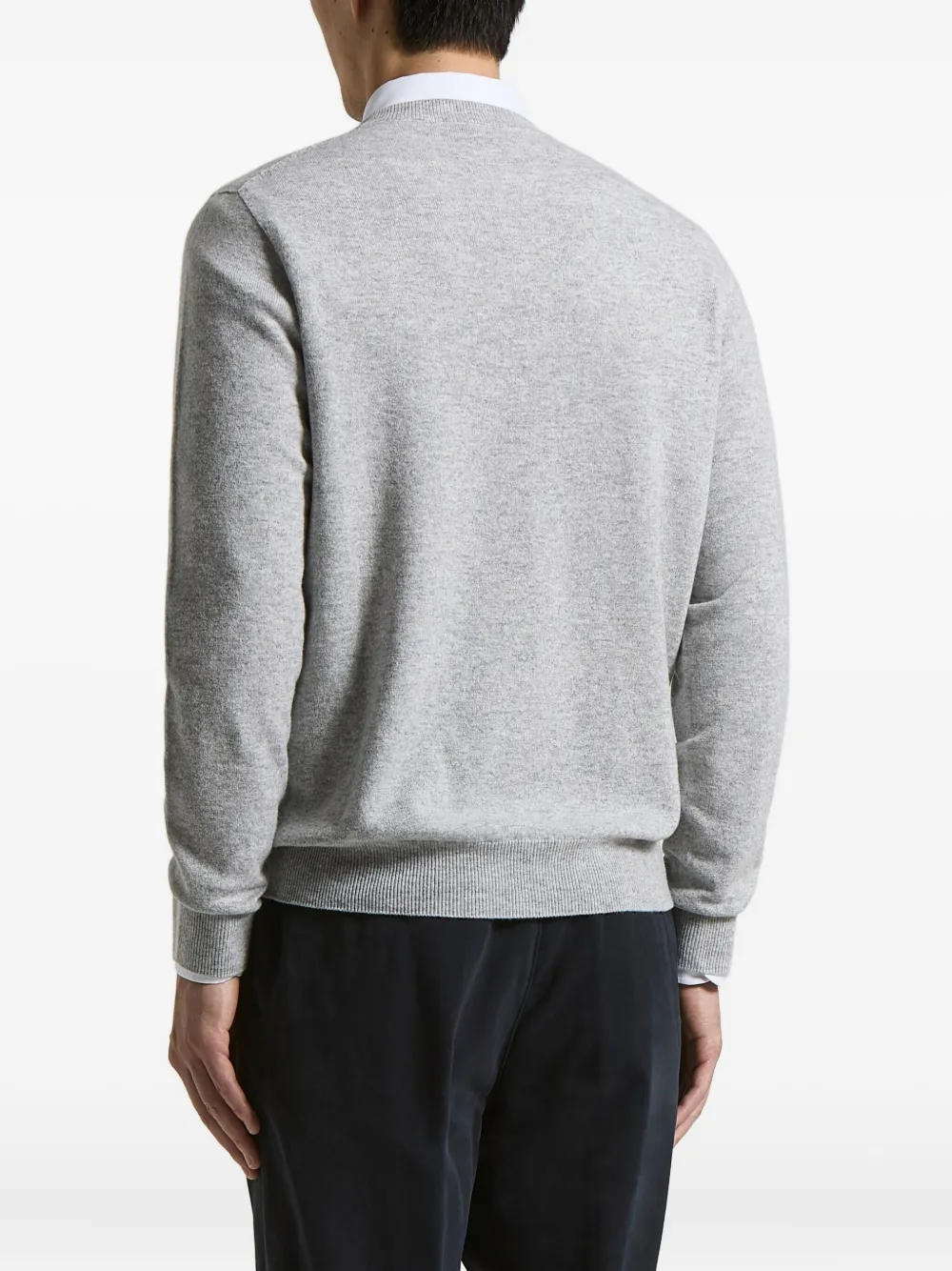 Peserico Geribbelde trui met ronde hals Grijs