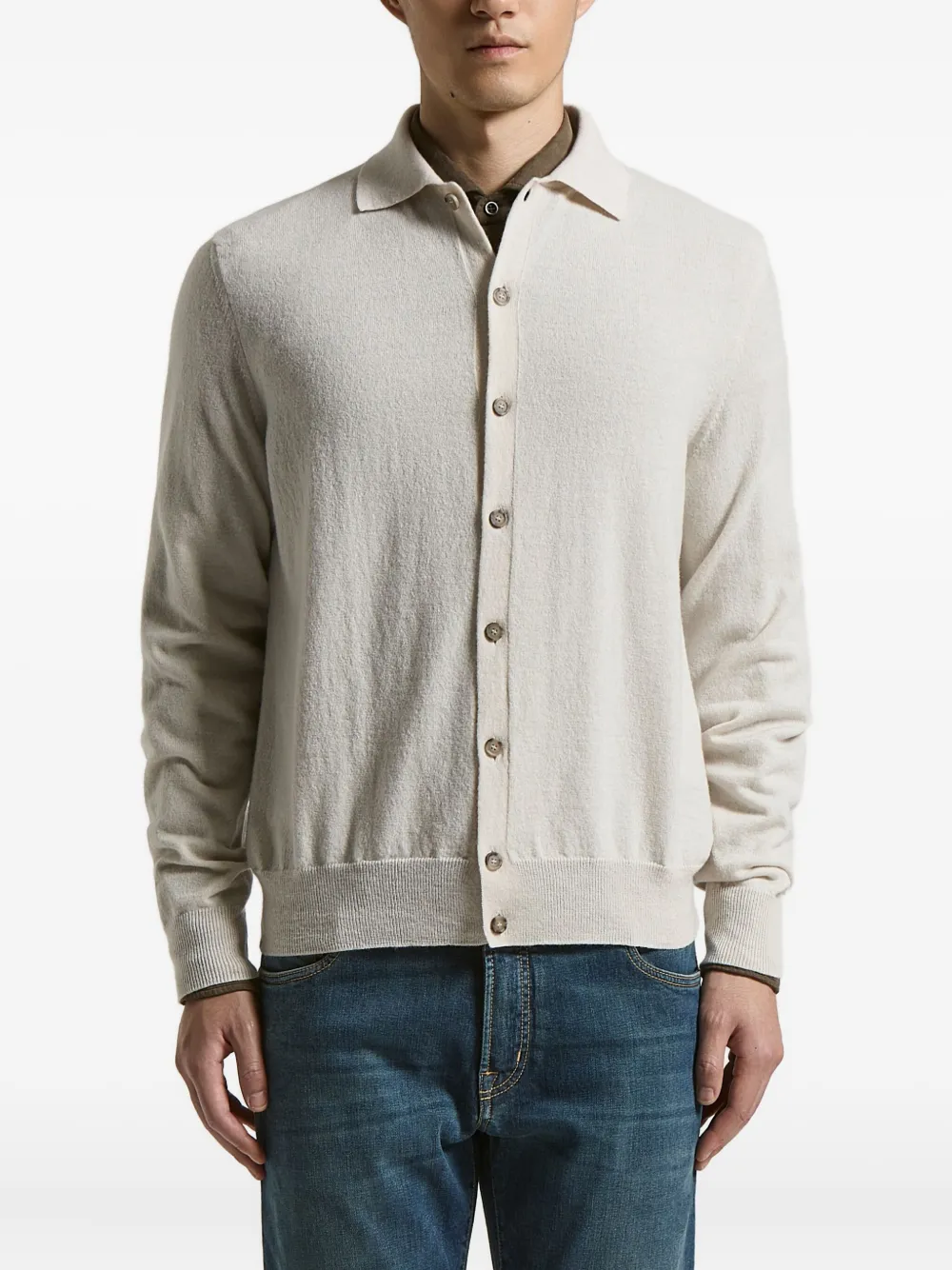 Peserico button-fastening cardigan | Neutrals | Image 1