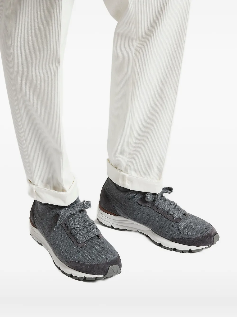 Peserico Sneakers met suède vlak Grijs