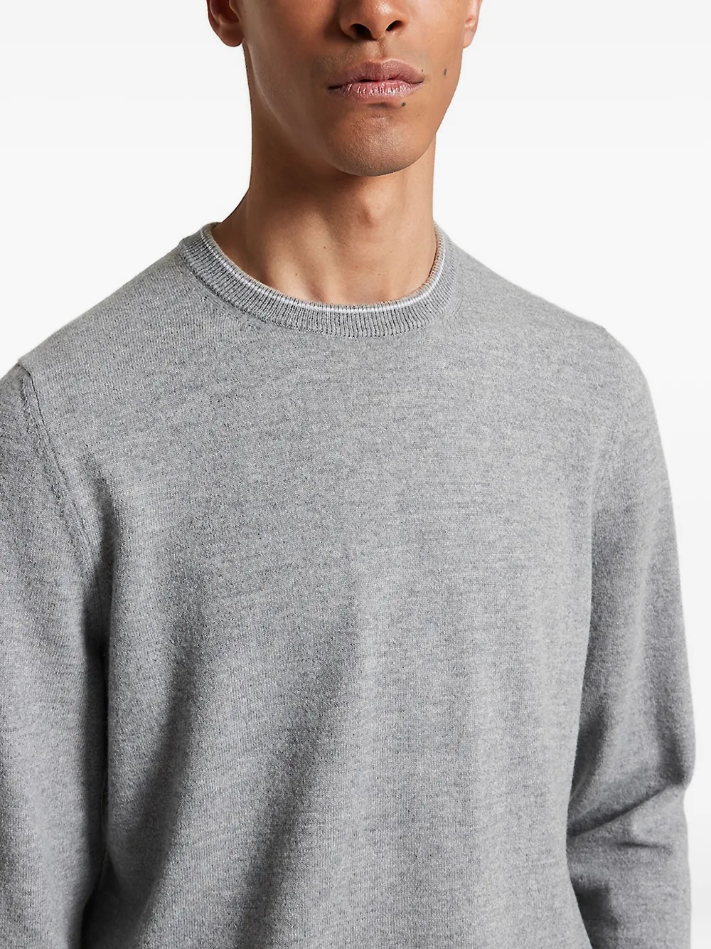 Peserico Geribbelde trui met ronde hals Grijs