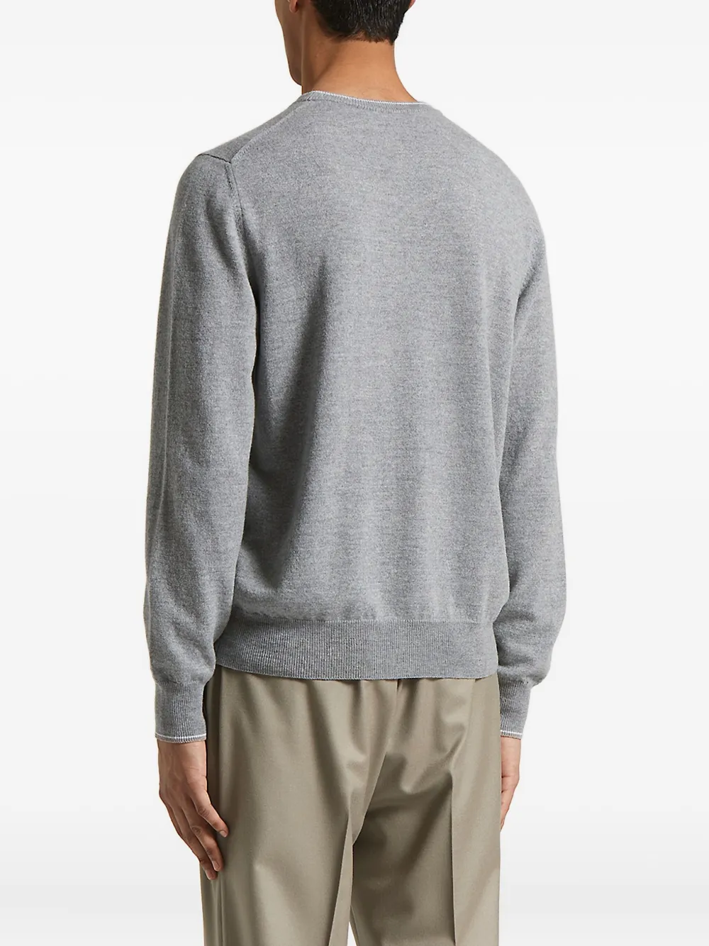 Peserico Geribbelde trui met ronde hals Grijs