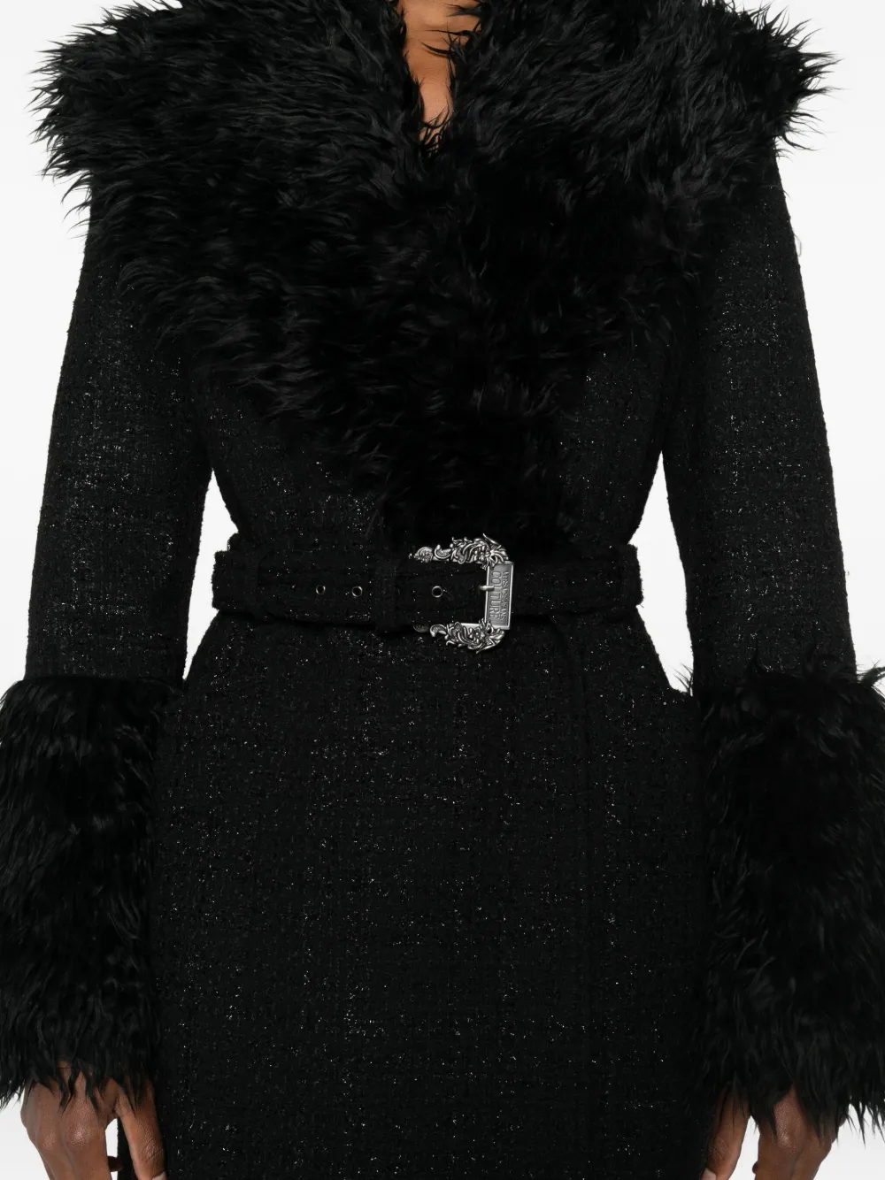 Versace Jeans Couture Jas met ceintuur Zwart