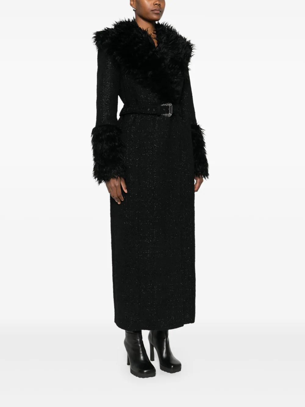 Versace Jeans Couture Jas met ceintuur Zwart