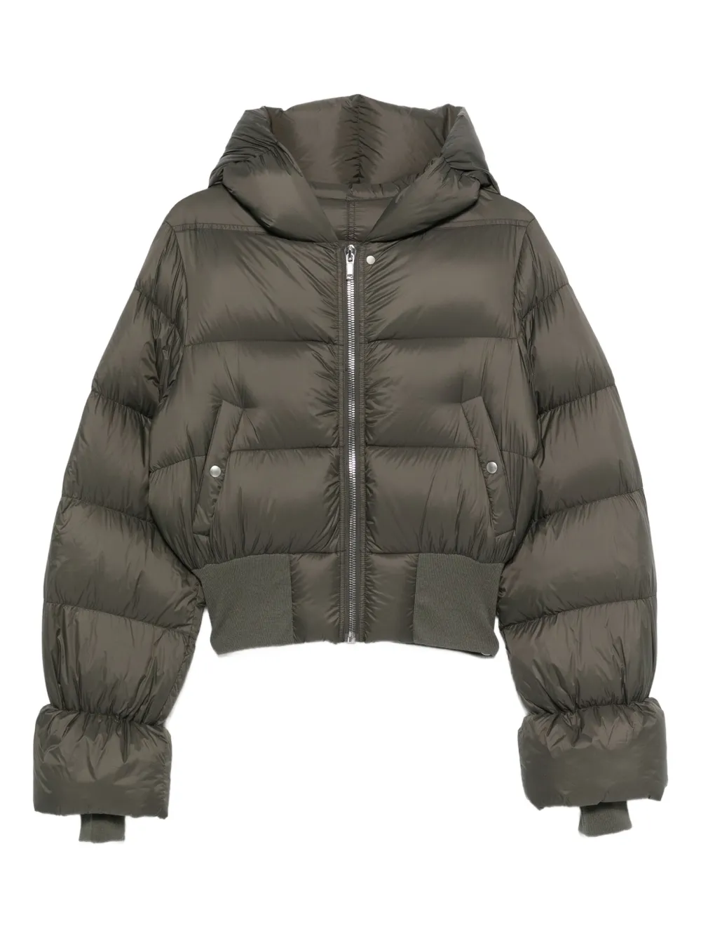 Rick Owens hooded puffer jacket | Green | Image 1