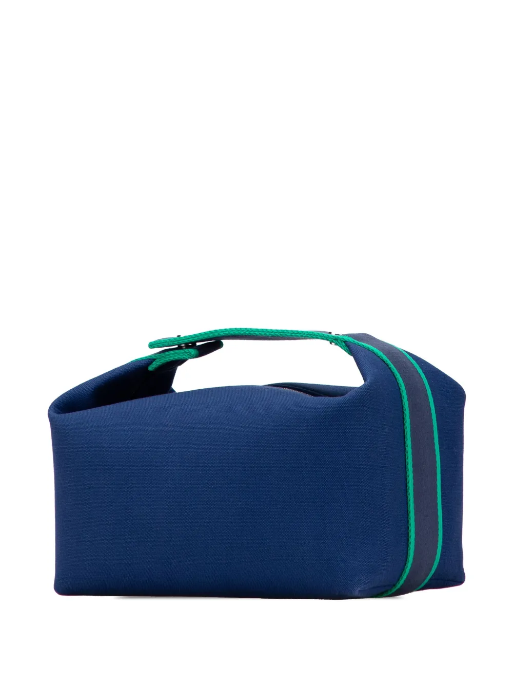 Pre-owned Hermes 2020-2025 Large Canvas Bride A Brac Vanity Bag In Blue