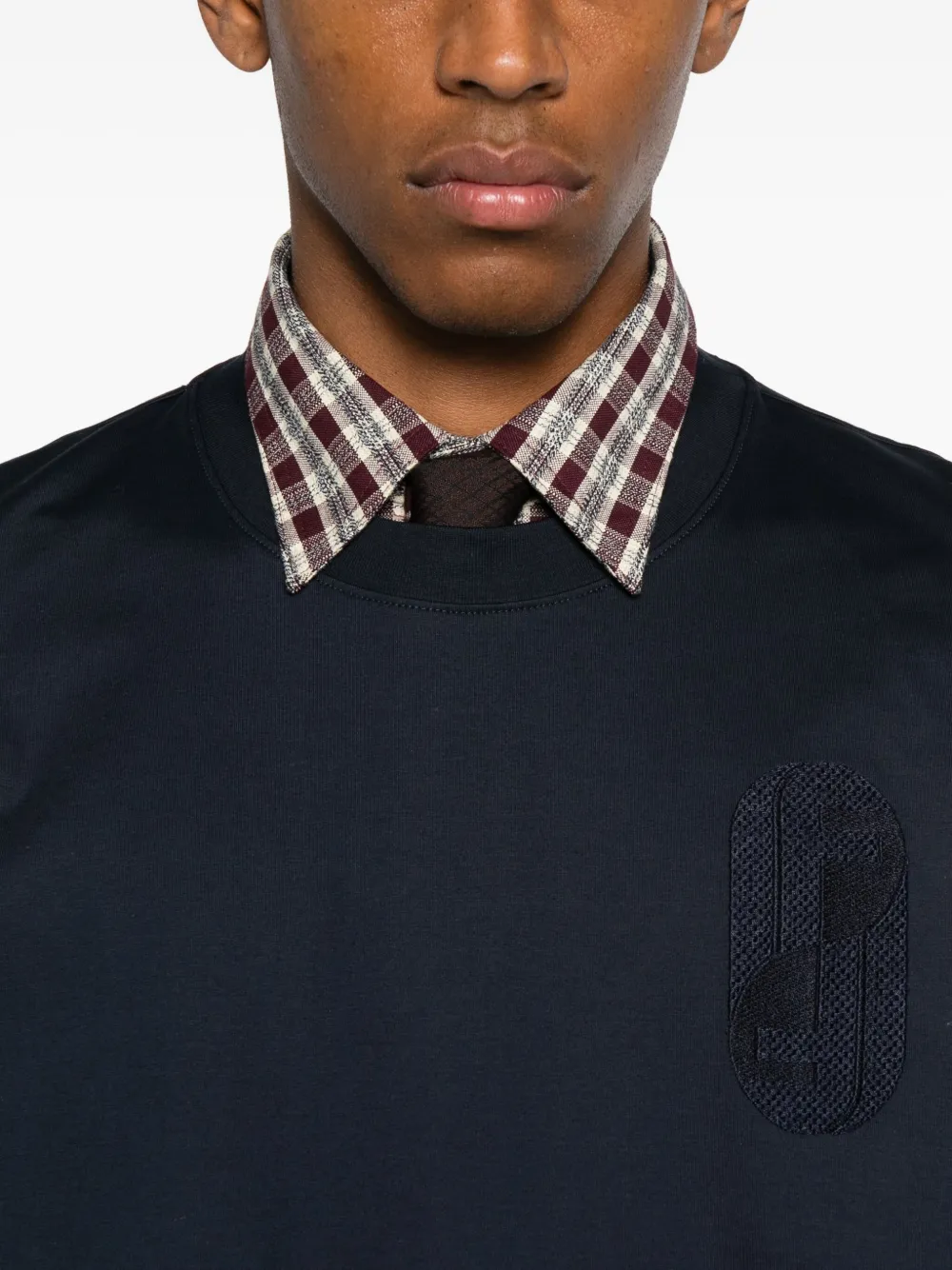 FENDI T-shirt met geborduurd logo Blauw