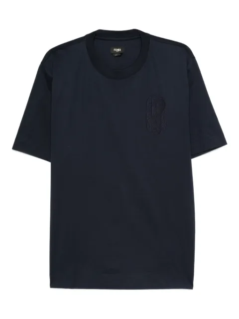 FENDI embroidered-logo crew-neck T-shirt