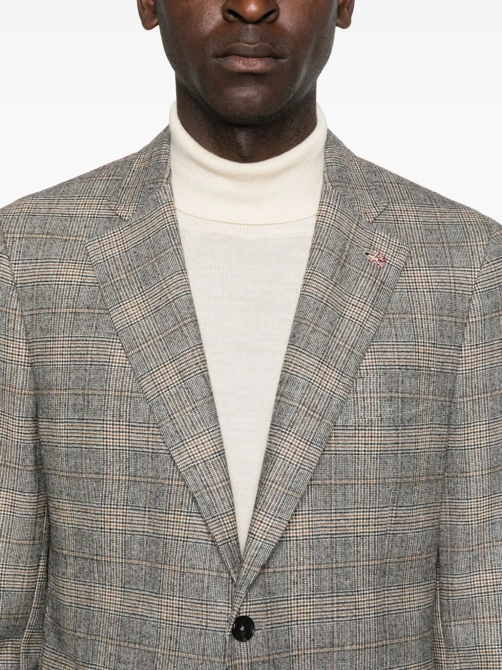 Isaia Checked Single-breasted Suit In Gray