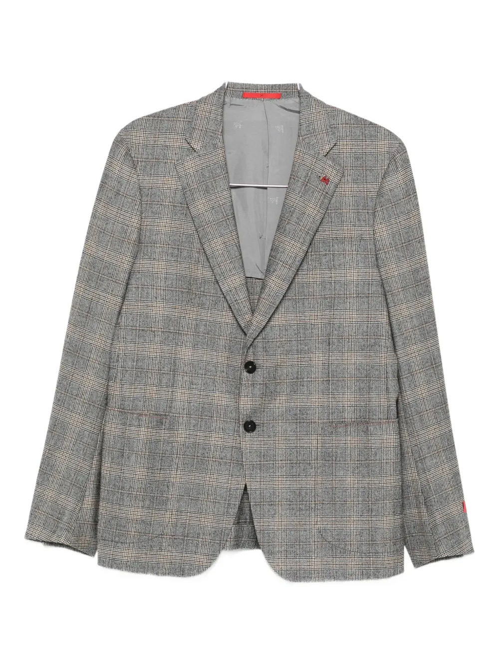 Isaia Checked Single-breasted Suit In Gray
