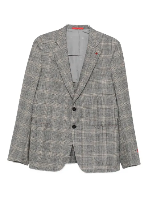 Isaia checked single-breasted suit 