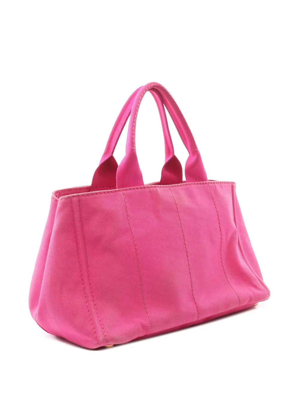 Pre-owned Prada 2010-2025 Canvas Canapa Logo Satchel In Pink