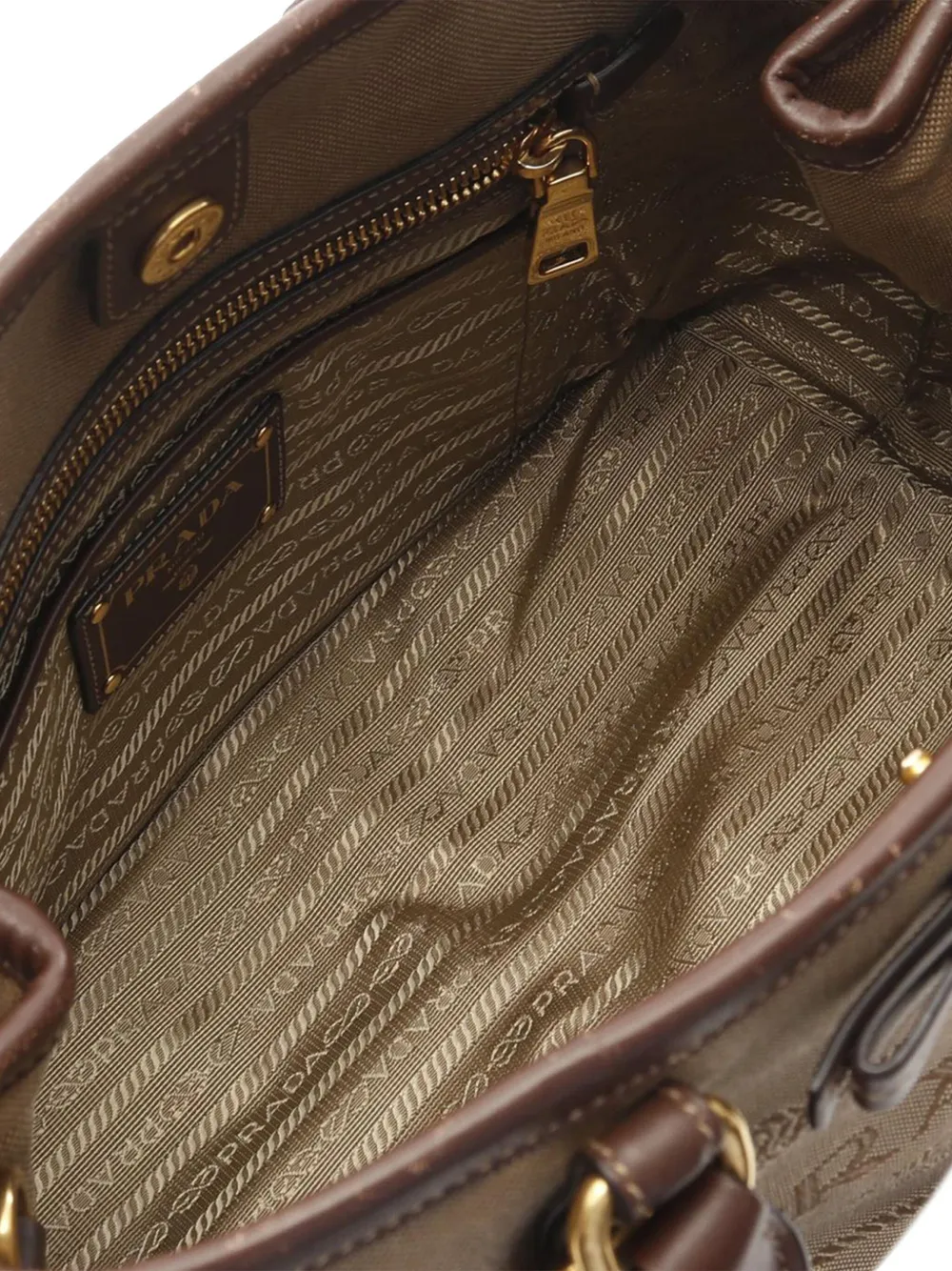 Pre-owned Prada 2000-2025 Canvas Canapa Logo Bow Satchel In Brown