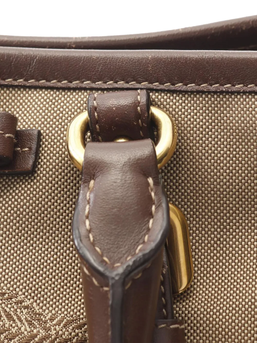 Pre-owned Prada 2000-2025 Canvas Canapa Logo Bow Satchel In Brown