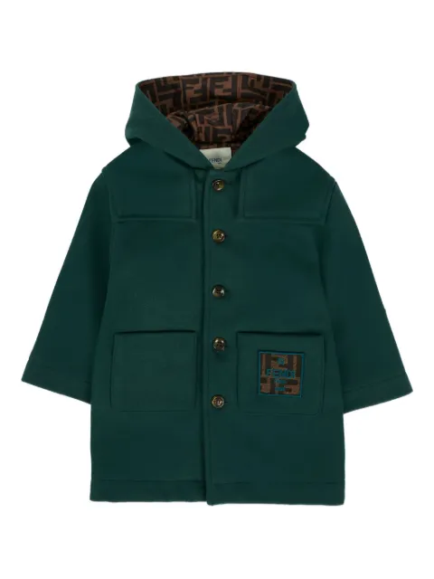 Fendi Kids hooded buttoned coat