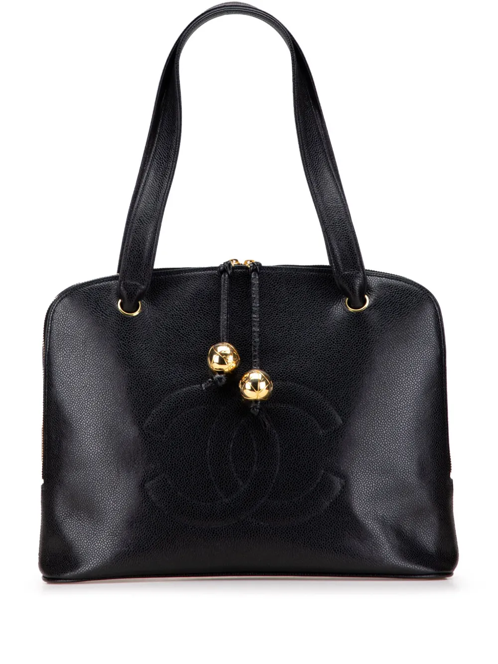 CHANEL Pre-Owned 1991-1994 CC Caviar Two Way Zip shoulder bag - ブラック CHANEL Pre-Owned 1991-1994 CC Caviar Two Way Zip shoulder bag - ブラック