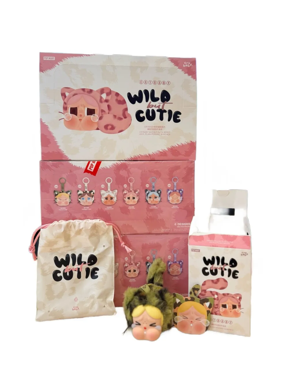 POP MART Wild but Cutie キーホルダーセット 6個入り CRYBABY Wild but Cutie Series - Vinyl Plush Pendant Blind