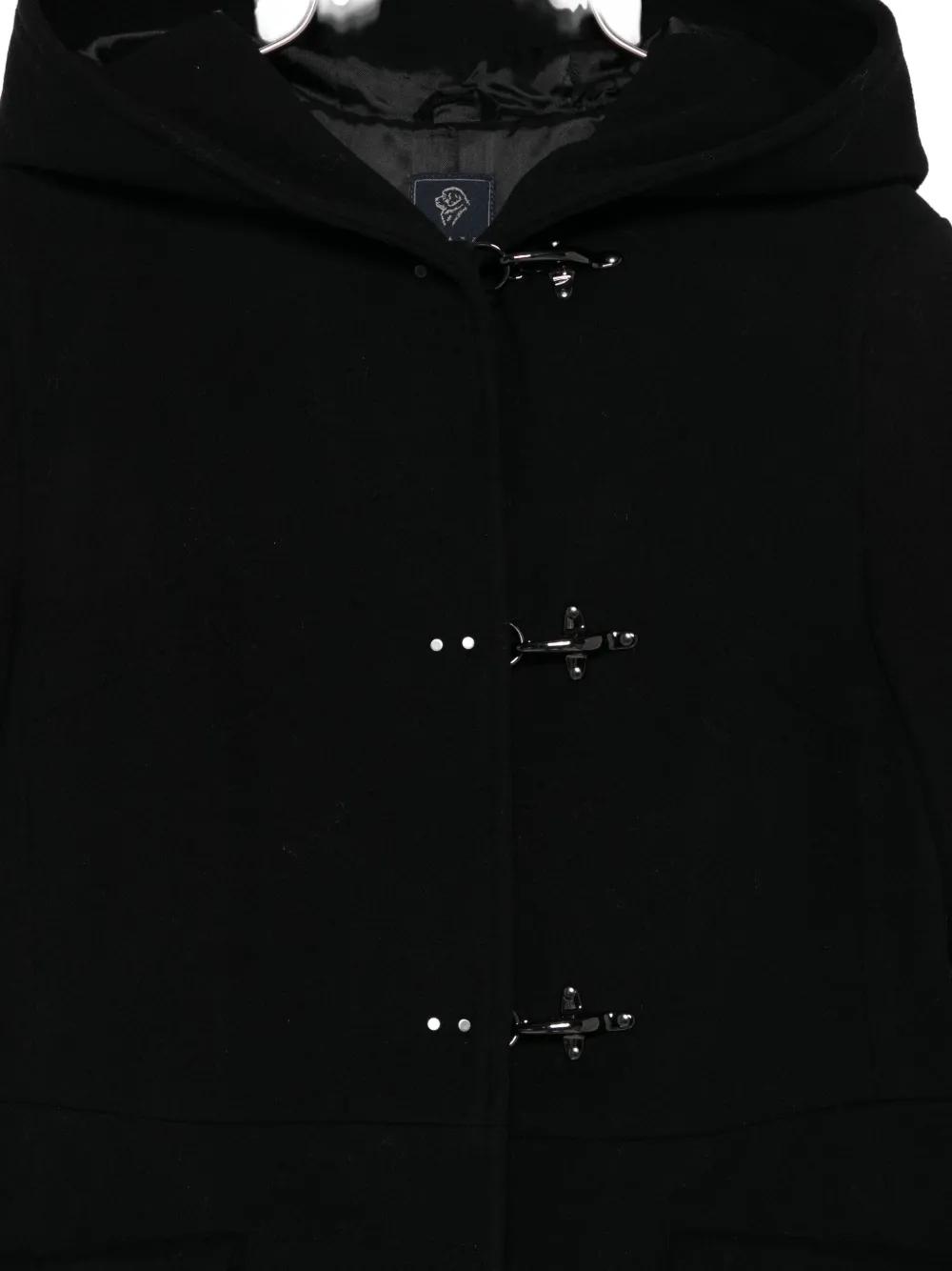 Fay Hooded Duffle Coat In Black