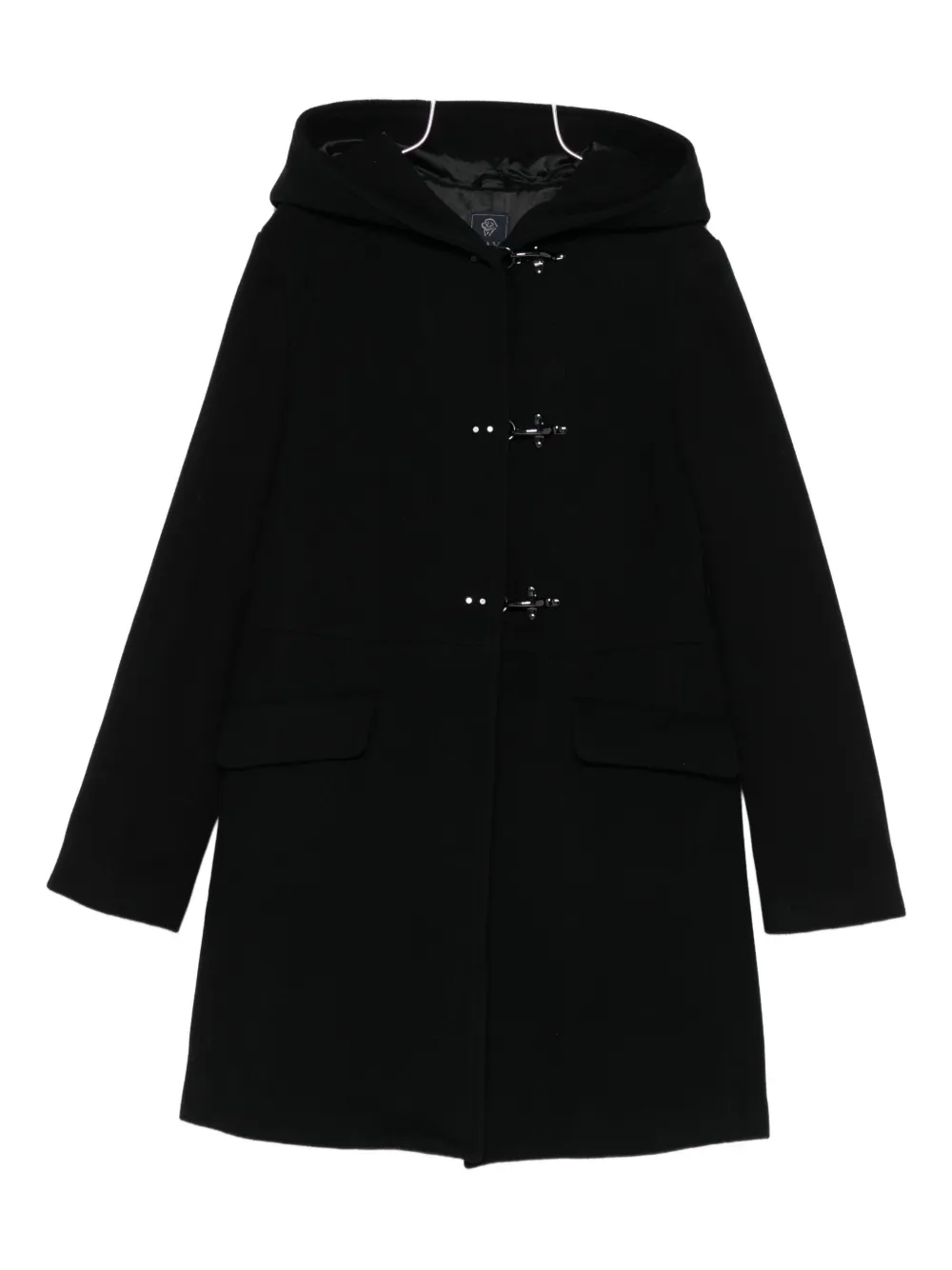 Fay Hooded Duffle Coat In Black