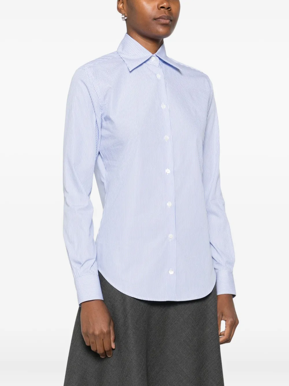 Mazzarelli Long-sleeve Button-up Shirt In Blue