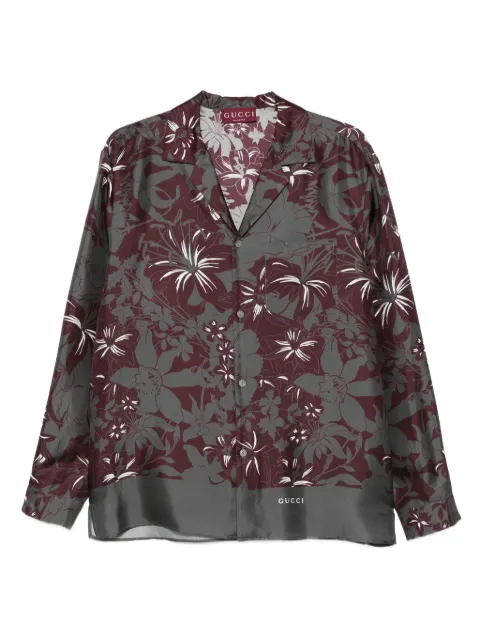 Gucci floral-print long-sleeve shirt