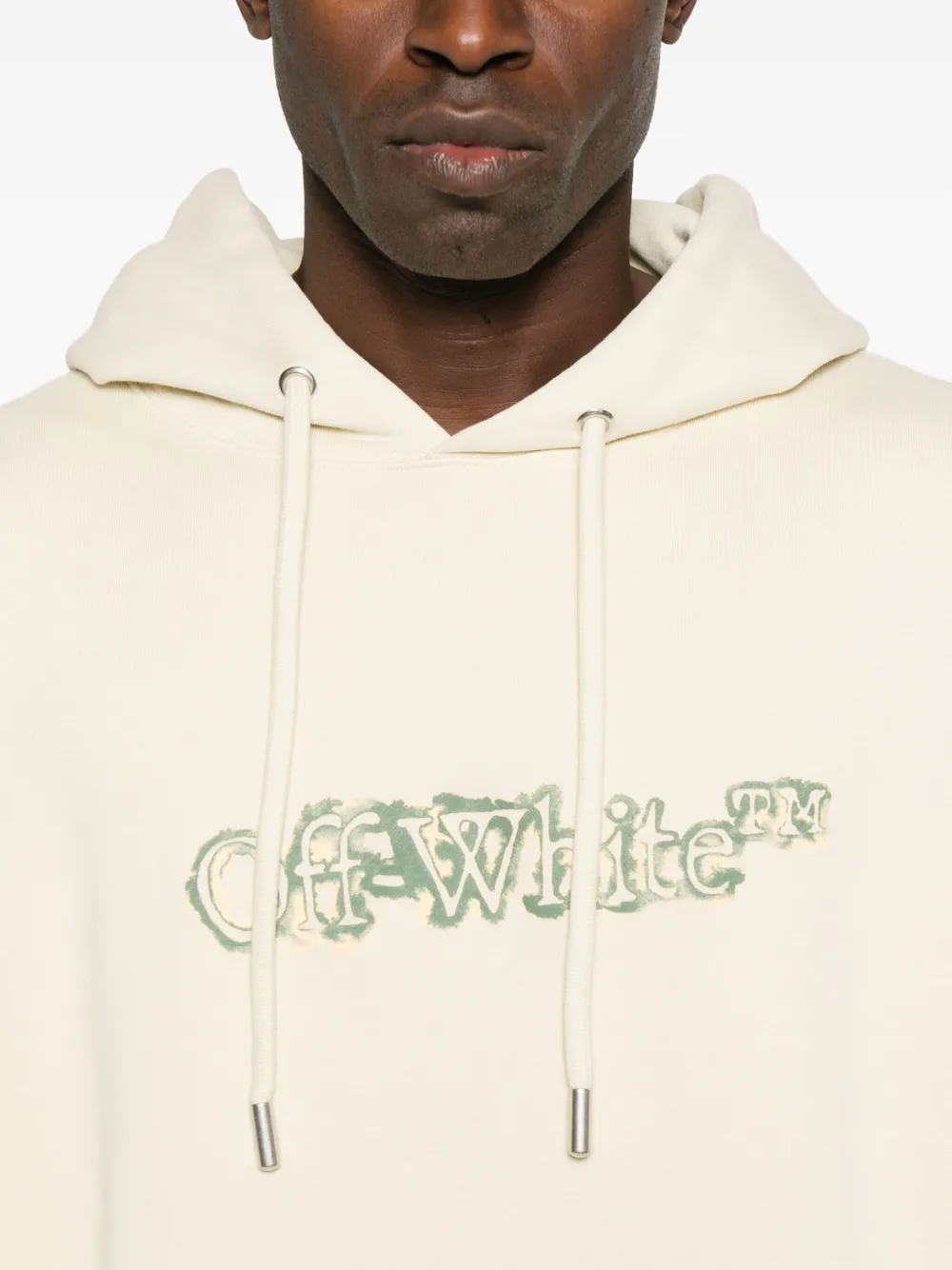 Off-White Hoodie met logoprint Beige