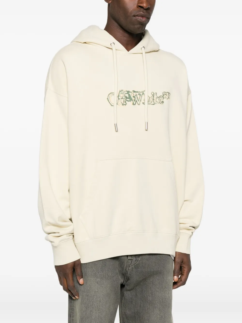 Off-White Hoodie met logoprint Beige