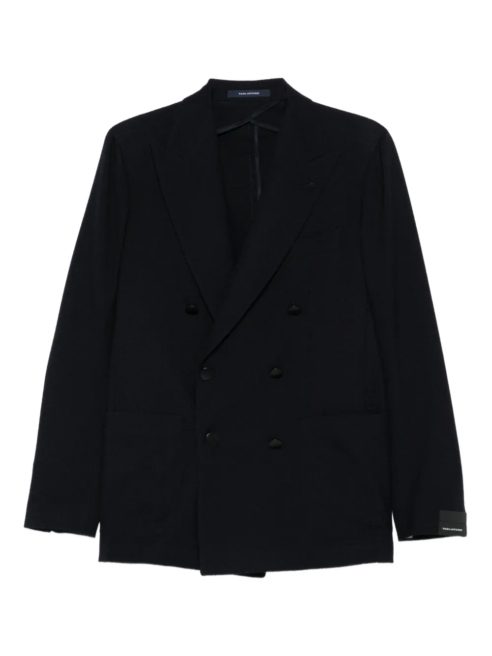 Tagliatore double-breasted patch-pocket jacket | Black | Image 1