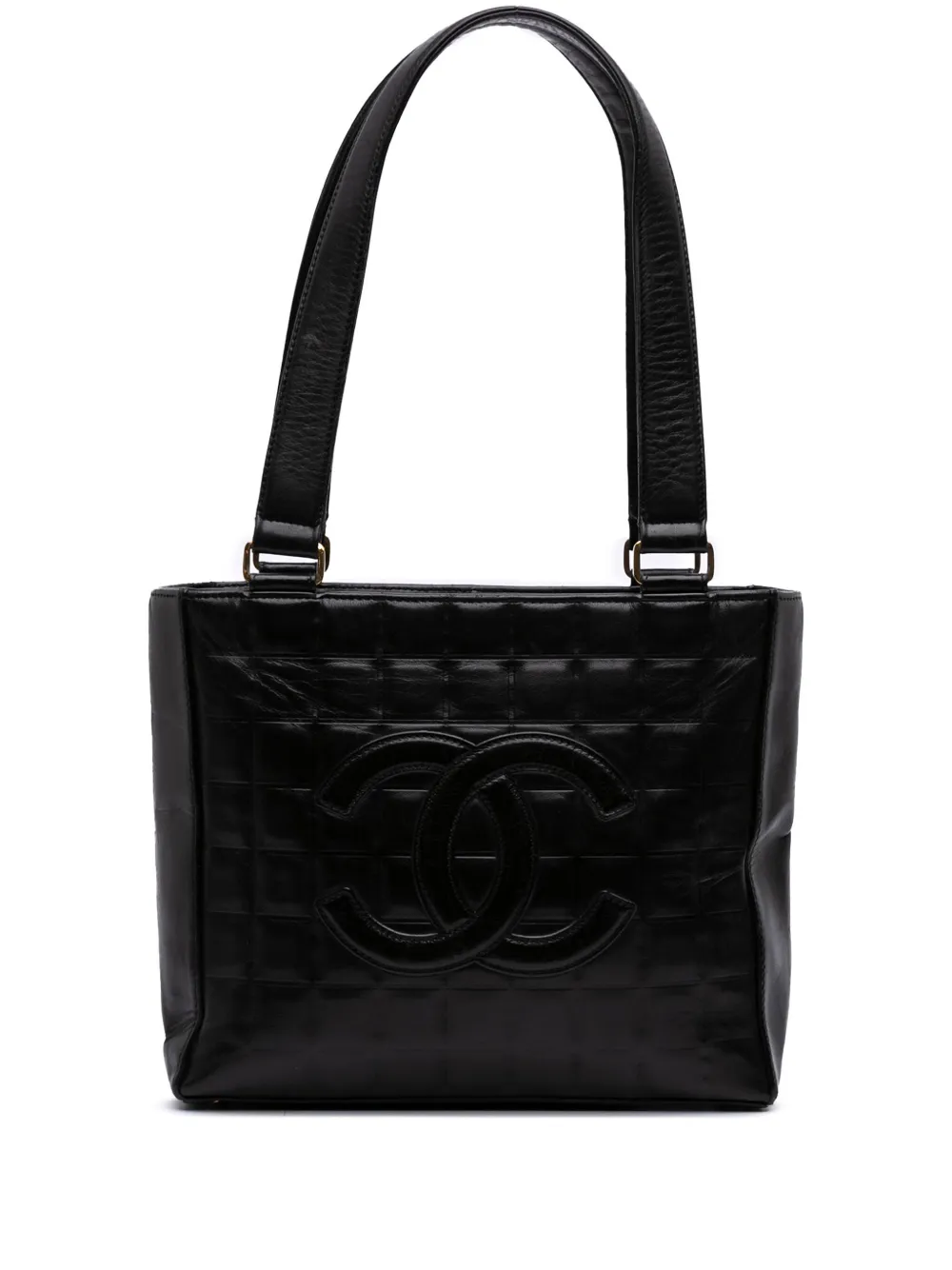 CHANEL Pre-Owned 2002-2003 CC Lambskin Chocolate Bar tote bag - ブラック CHANEL Pre-Owned 2002-2003 CC Lambskin Chocolate Bar tote bag - ブラック