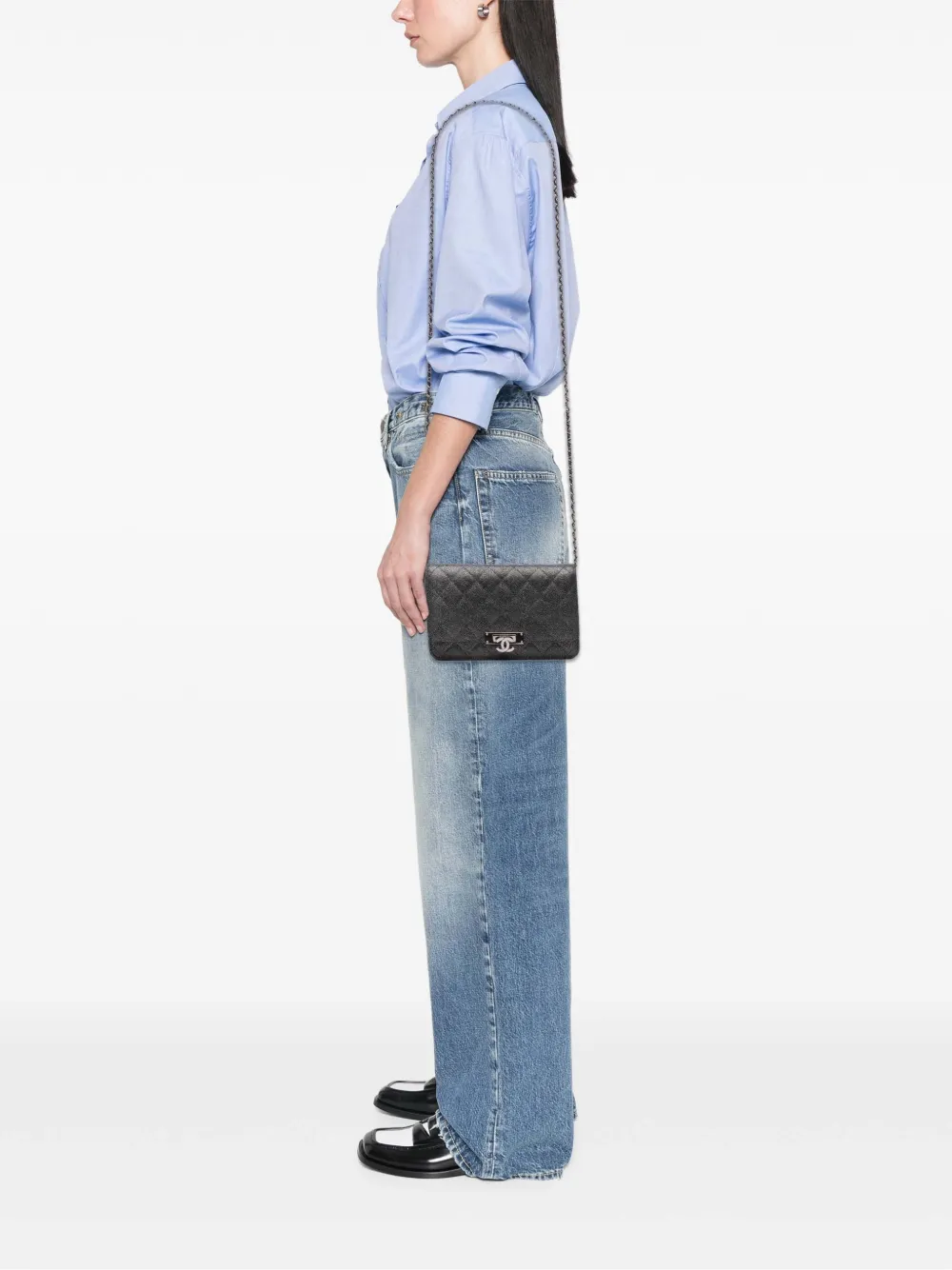 CHANEL Pre-Owned 2019 Quilted Metallic Caviar Golden Class Wallet On Chain crossbody bag | Pre-Owned | Image 2
