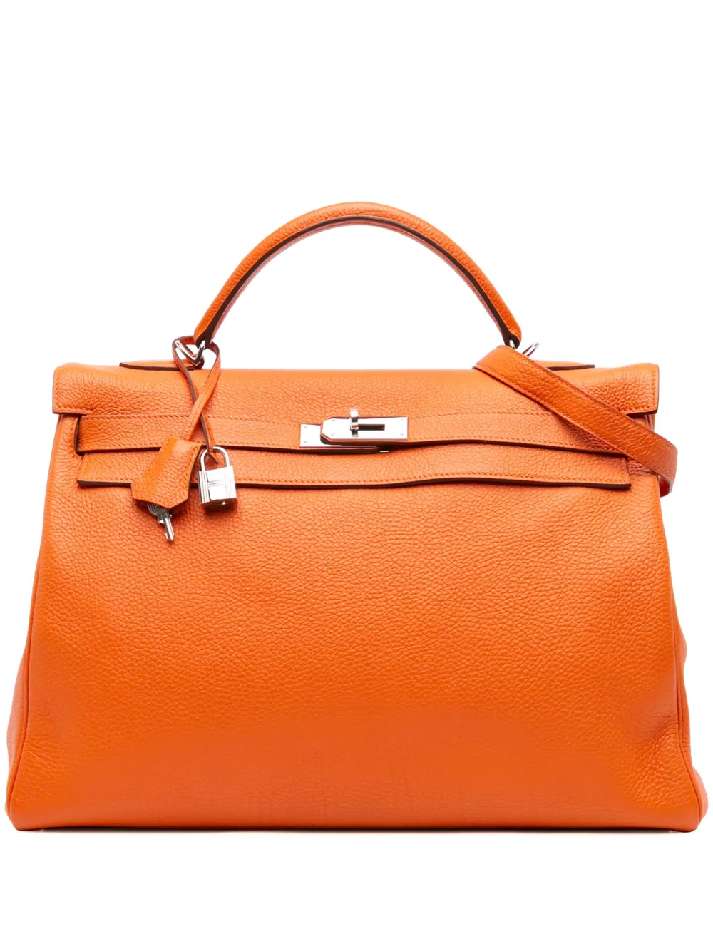 Hermès Pre-Owned 2010 Togo Kelly II Retourne 40 satchel - オレンジ Hermès Pre-Owned 2010 Togo Kelly II Retourne 40 satchel - オレンジ