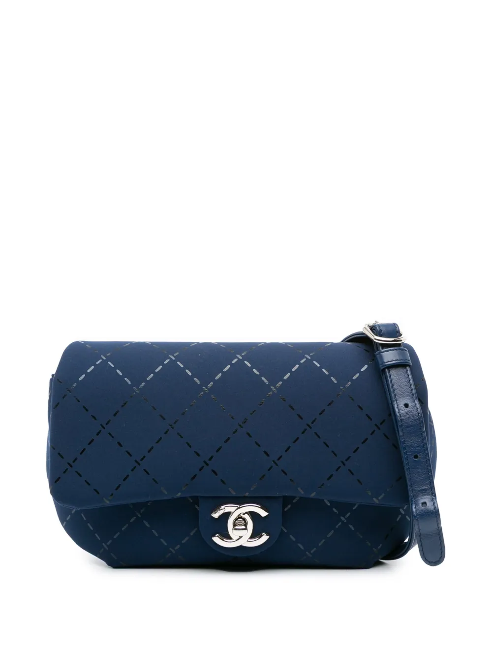 CHANEL Pre-Owned 2019 Classic Jersey Single Flap shoulder bag - ブルー CHANEL Pre-Owned 2019 Classic Jersey Single Flap shoulder bag - ブルー