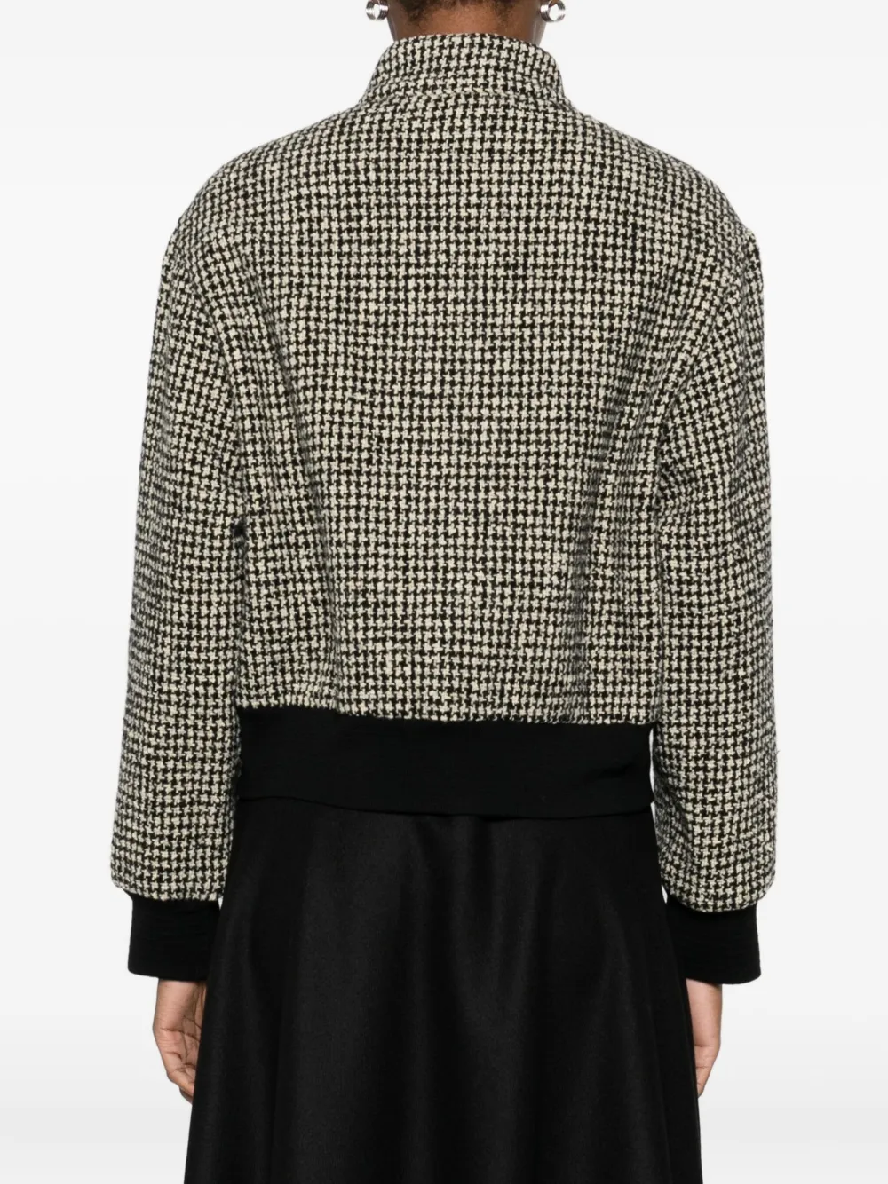 Barena Venezia Houndstooth Zip-front Jacket In Neutral