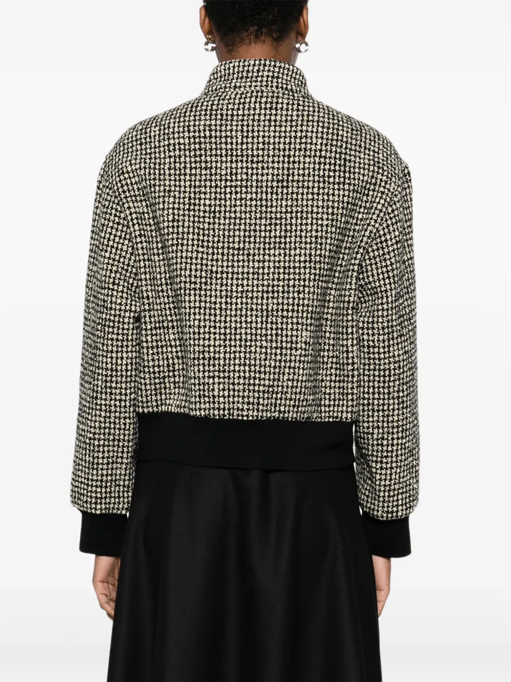 Barena Jack met pied-de-poule print en rits Wit