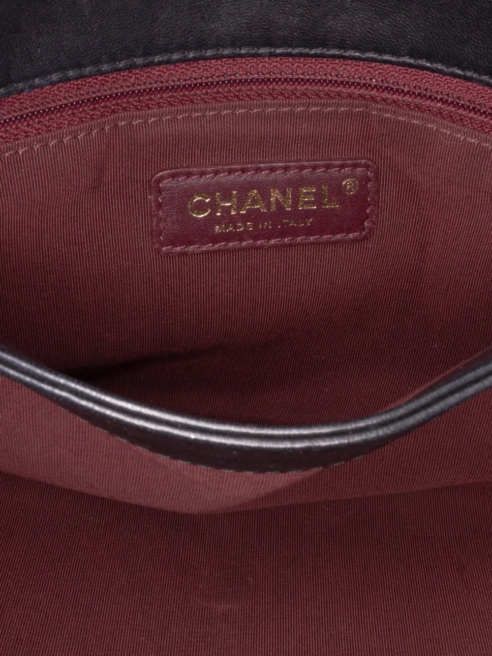 Pre-owned Chanel 2016-2017 Quilted Lambskin Retro Label Shoulder Bag In Black
