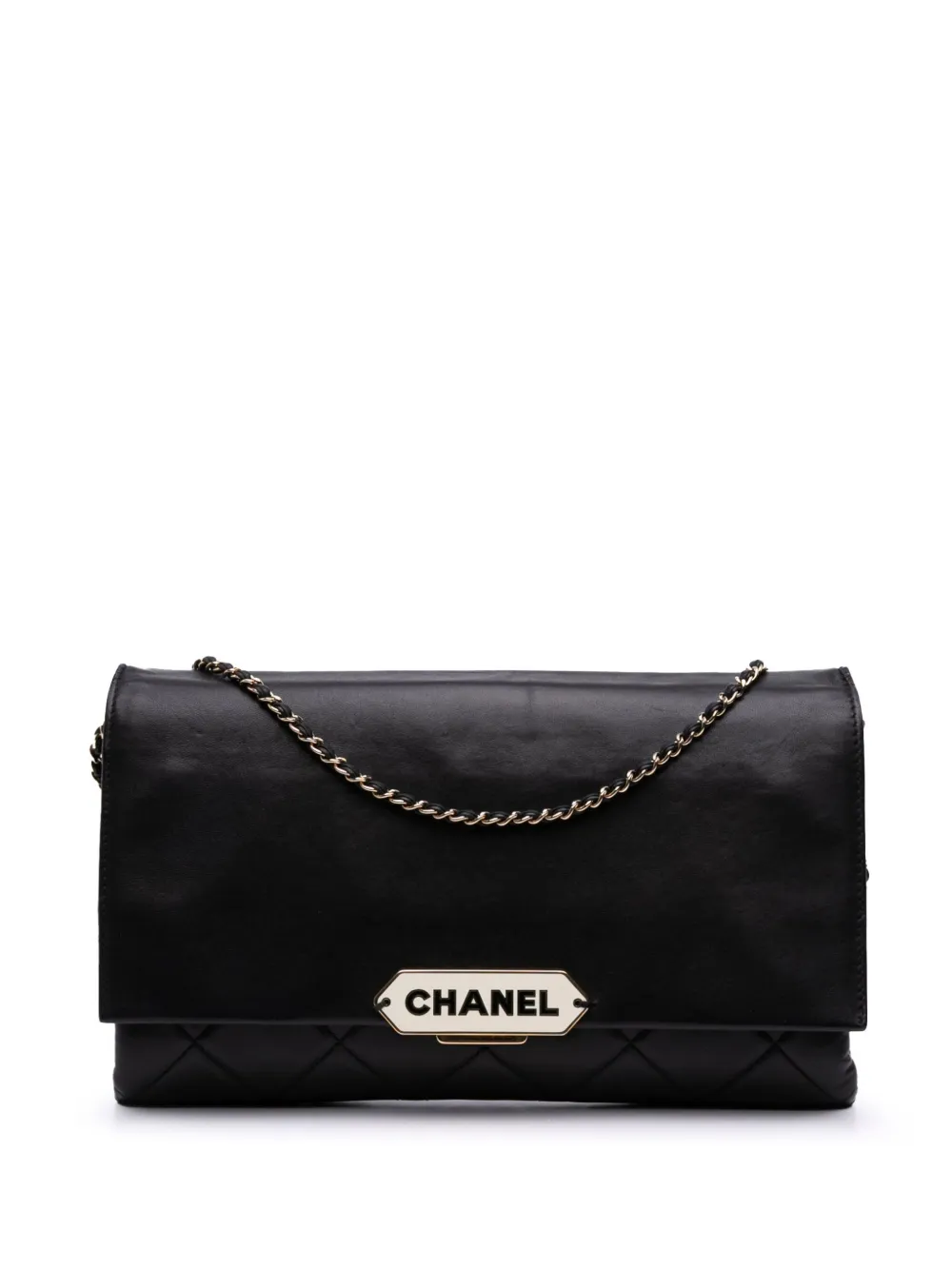 CHANEL Pre-Owned 2016-2017 Quilted Lambskin Retro Label shoulder bag - CHANEL Pre-Owned 2016-2017 Quilted Lambskin Retro Label shoulder bag -