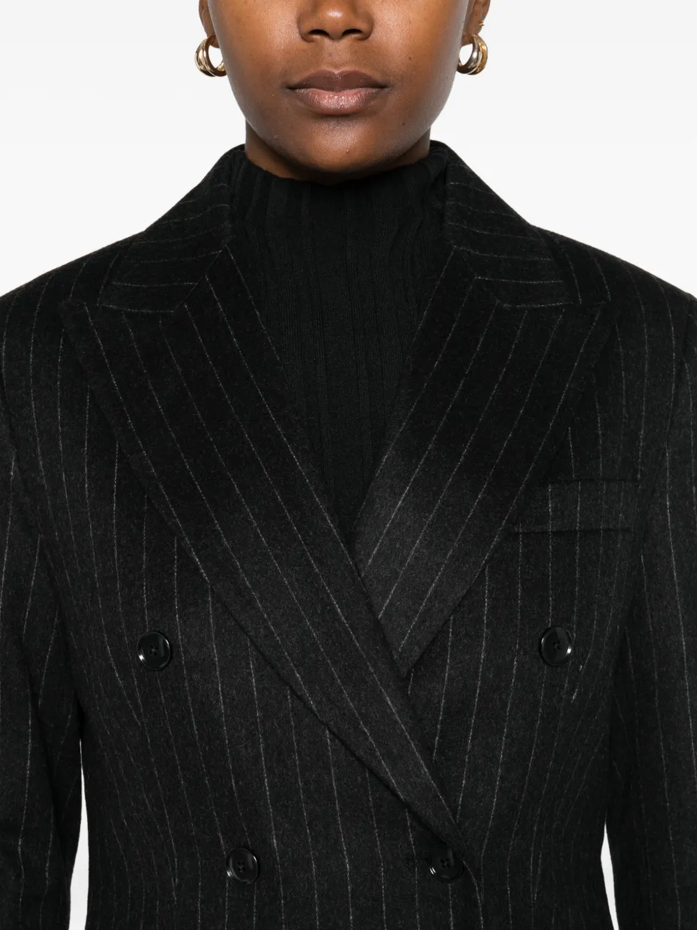 Barena Blazer met krijtstreep en dubbele rij knopen Grijs