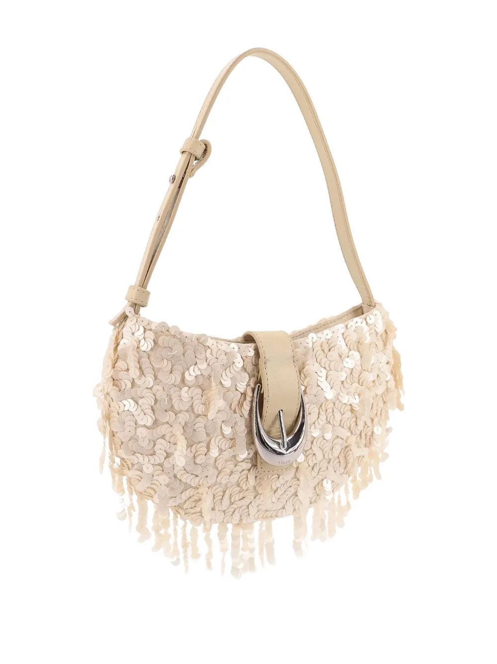 STAUD Alana schoudertas met pailletten Beige