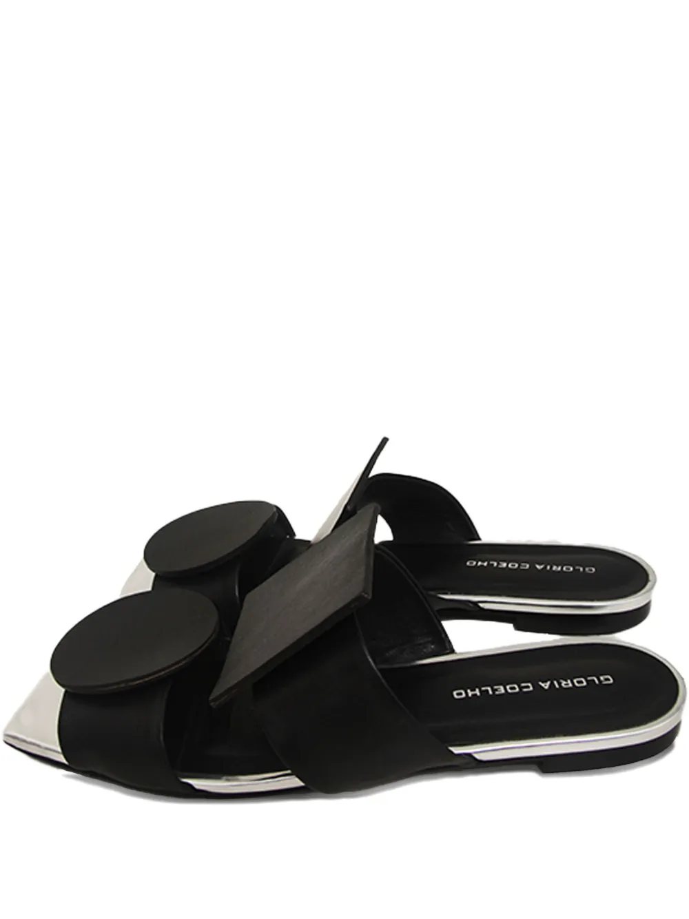 Gloria Coelho Sandalen met vierkante neus en rond detail 1002 PRETO