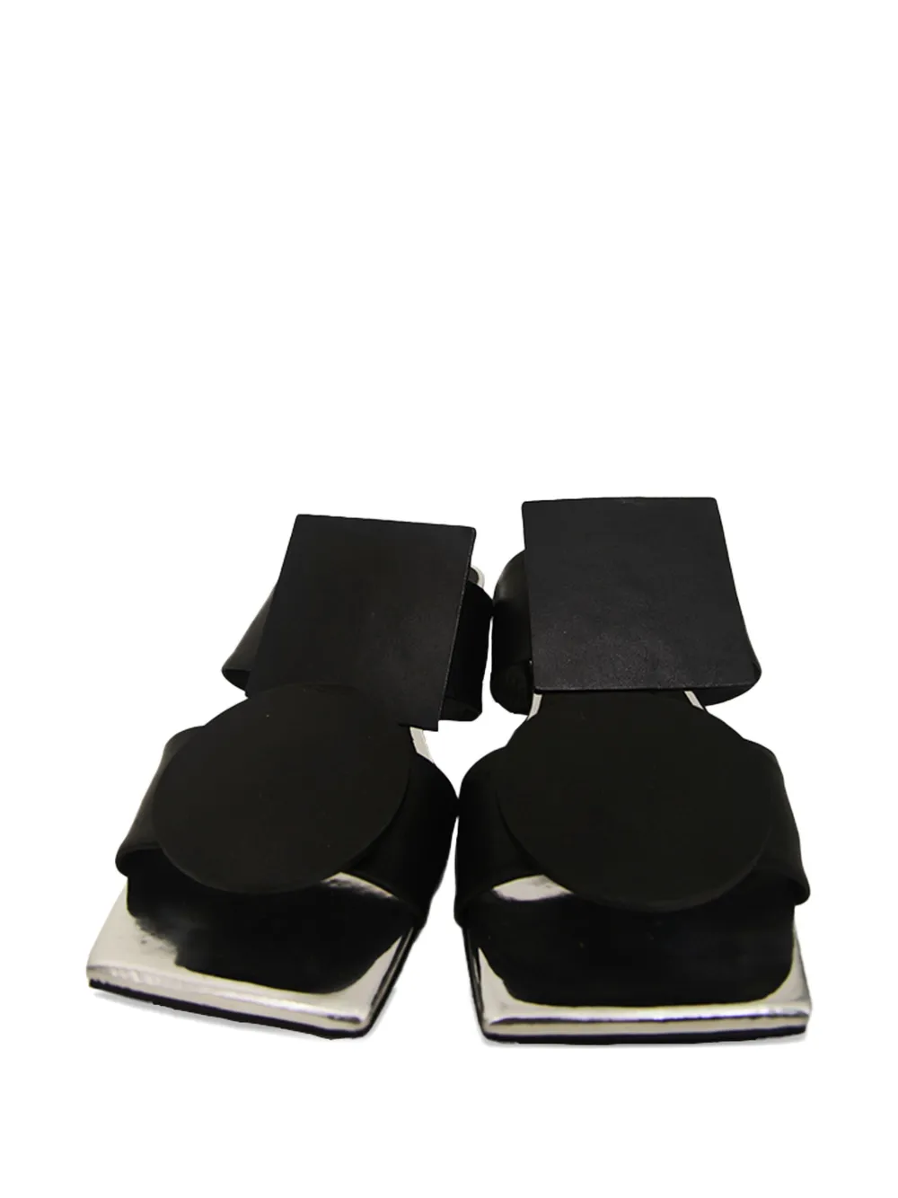 Gloria Coelho Sandalen met vierkante neus en rond detail 1002 PRETO