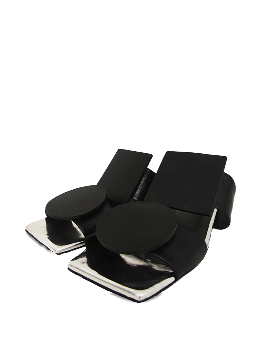 Gloria Coelho Sandalen met vierkante neus en rond detail 1002 PRETO