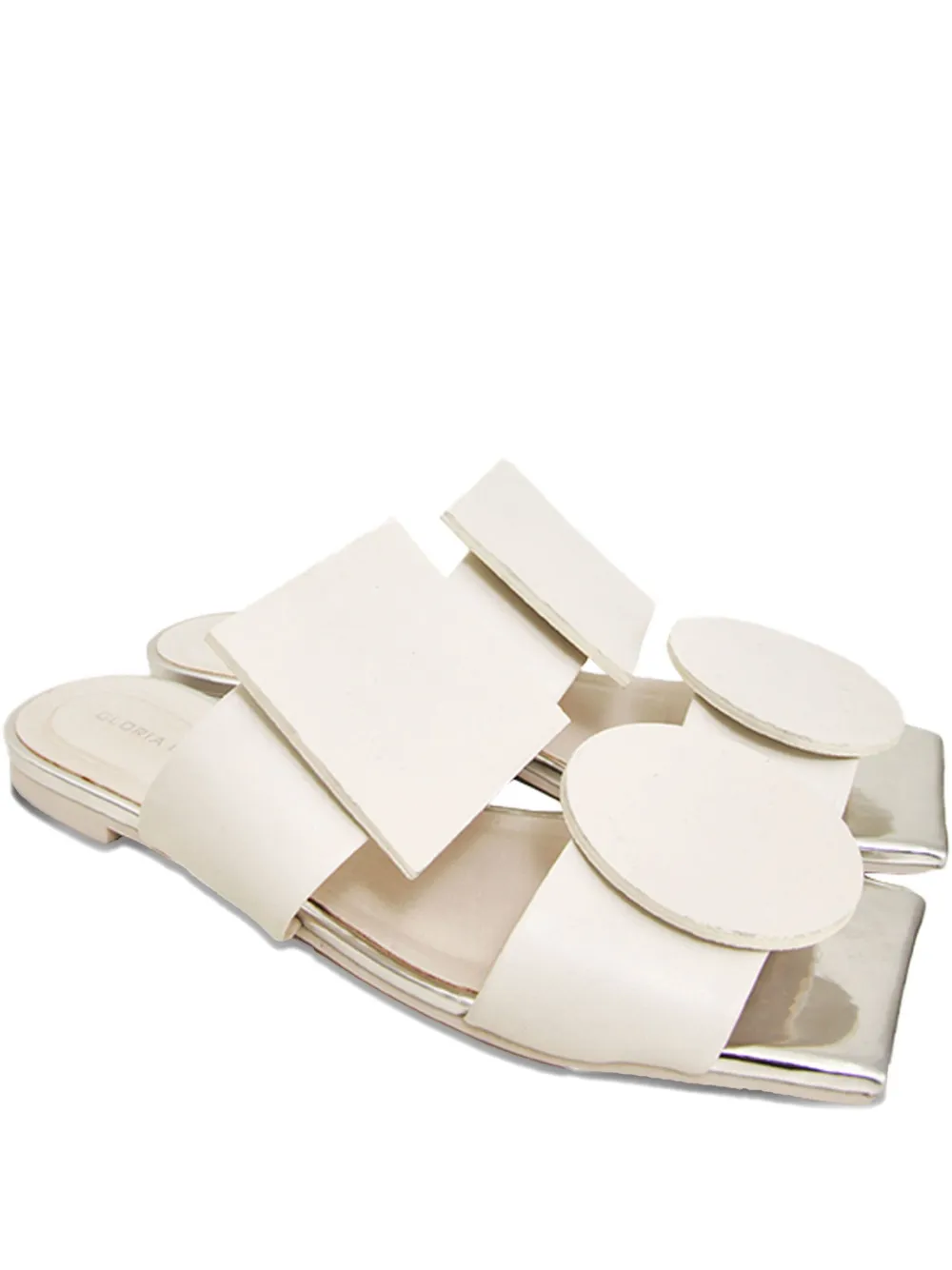 Gloria Coelho Square-circle Flat Sandals In White