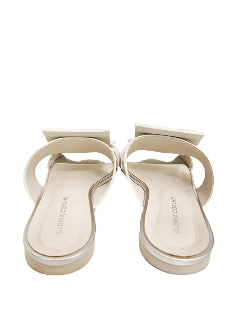Gloria Coelho Square-circle Flat Sandals In White