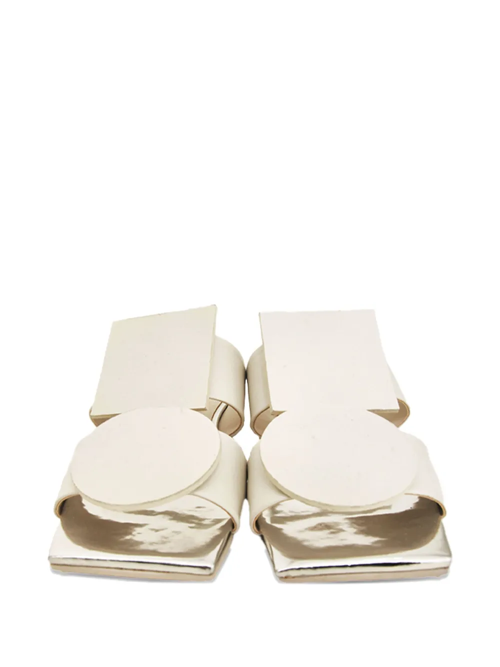 Gloria Coelho Square-circle Flat Sandals In White