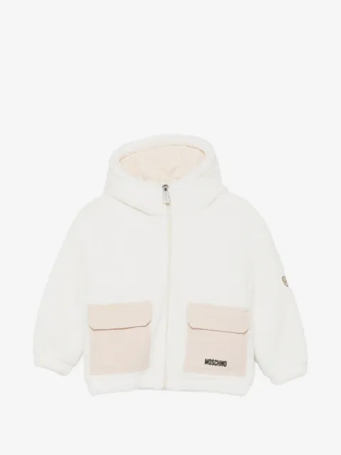 Moschino Kids logo-embroidered hooded jacket