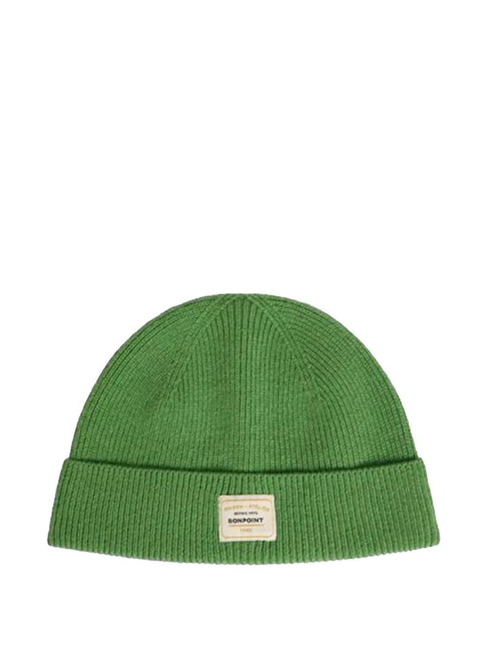 Bonpoint ribbed logo-patch beanie | Green | Image 1