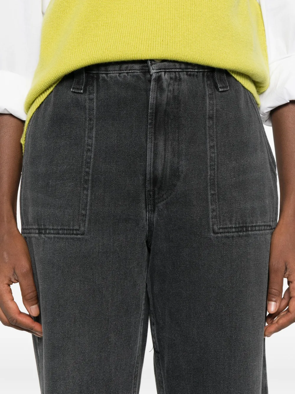 6397 Patch-pocket Jeans In Burgundy