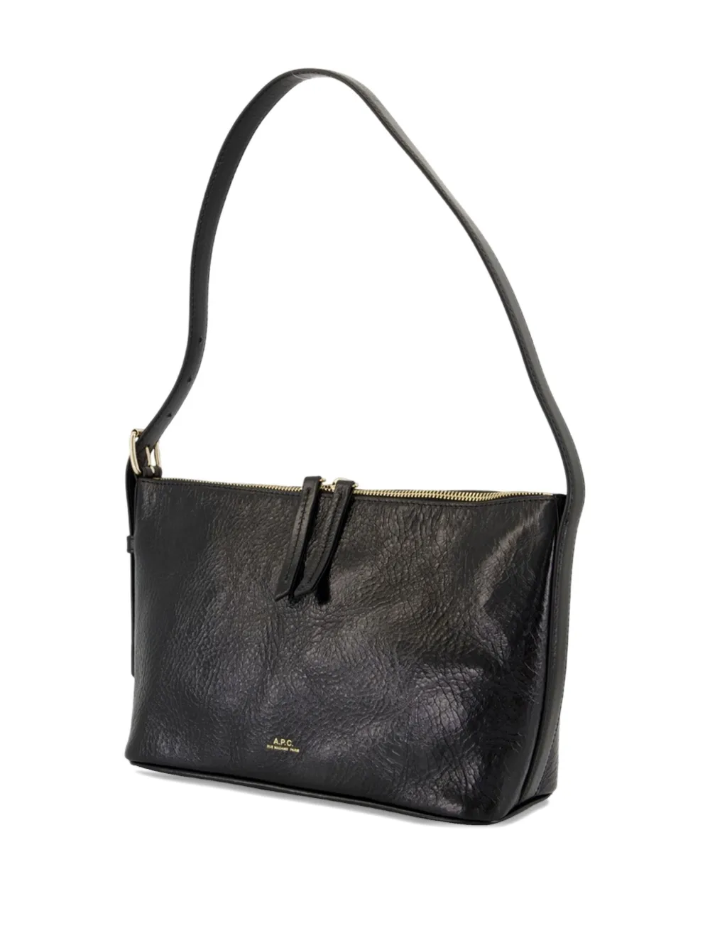 A.P.C. top-handle calfskin shoulder bag - Zwart